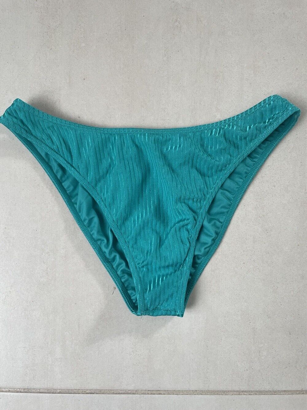 Kenny Flowers Swim Sporty Bikini Bottom Ribbed Teal Swimwear
